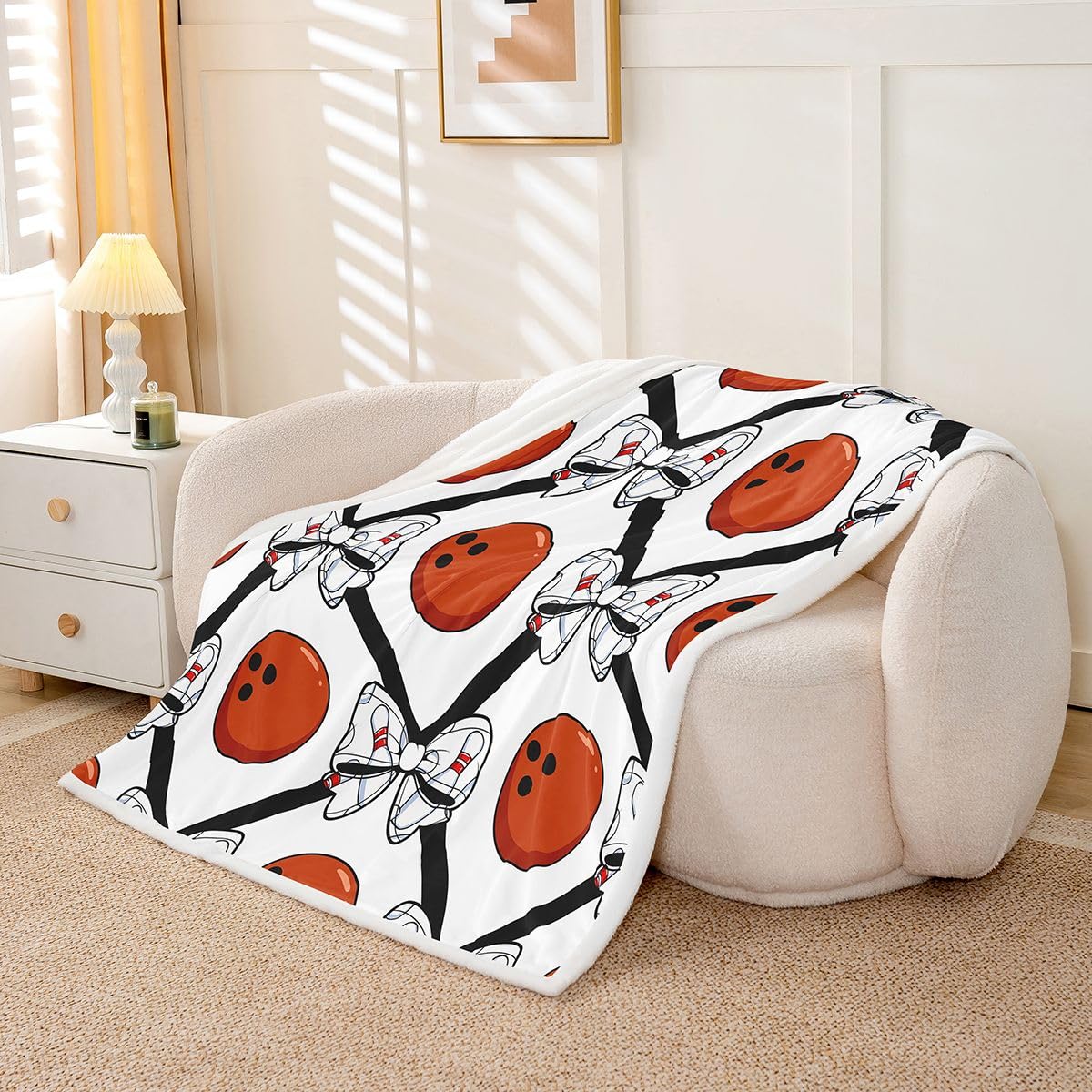 Couverture 150x200cm enfant bowling plaid canape polaire