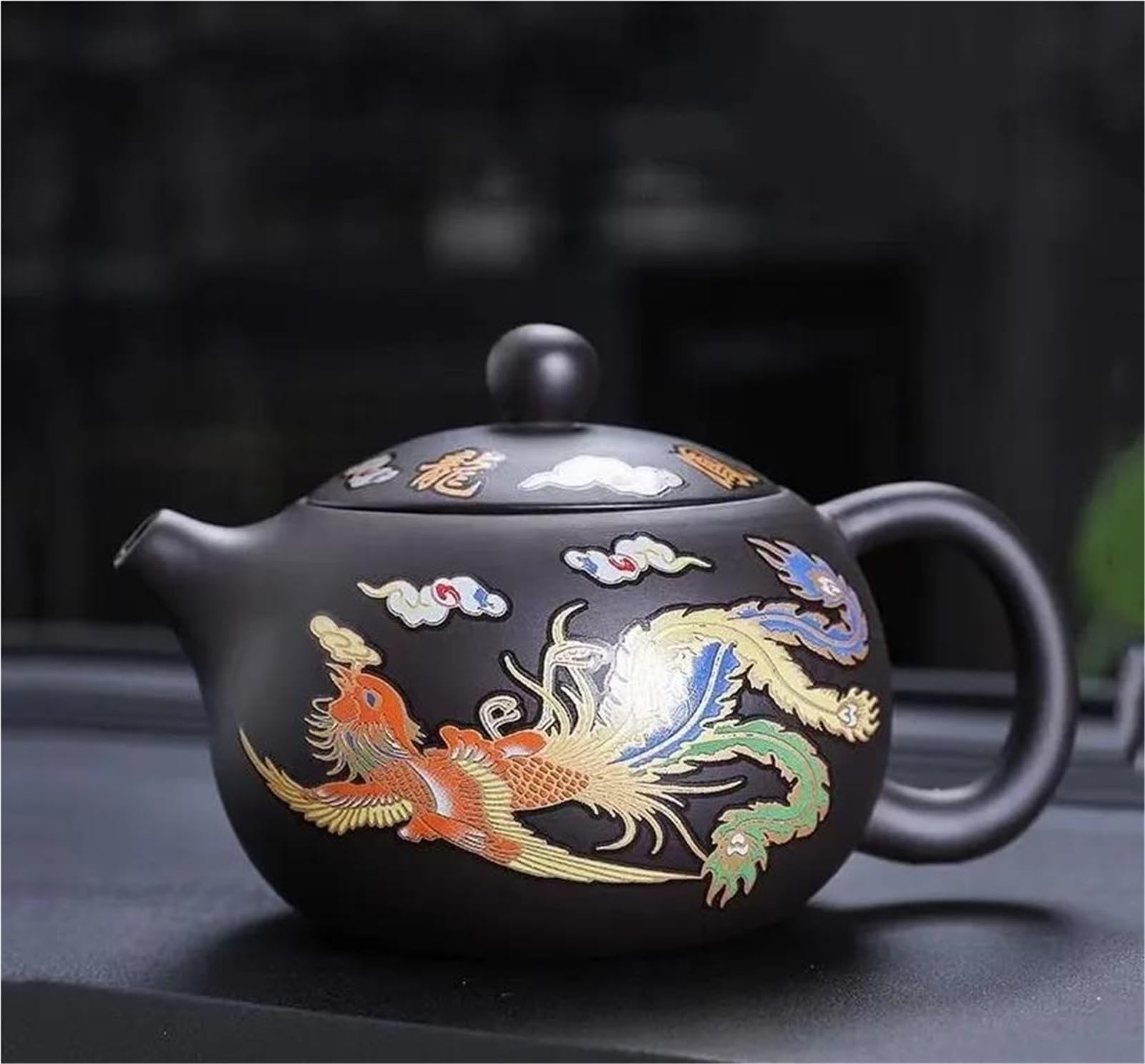 Théière, bouilloire à filtre, infuseur à thé Zisha 200 ml, théière en argile violette d'Yixing, décoloration due à la température, théière Xishi en terre noire, théières et cafetières de voyage, cof