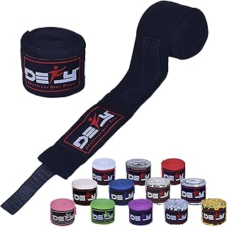 DEFY Professional 180 Inch Hand Wraps for Boxing Muay Thai MMA Elastic Bandages for Men & Women -Pair