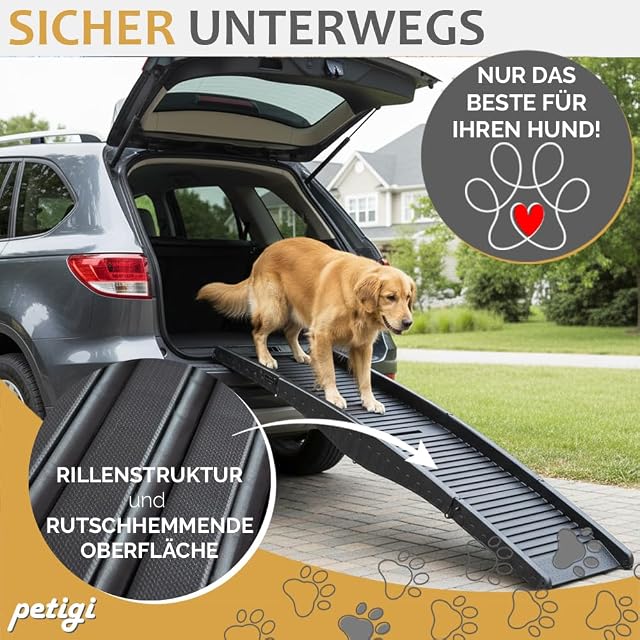Foto 5 de 6 de Selección de rampa para perros para el coche, de aluminio, rampa para perros, escalera para perros, SUV