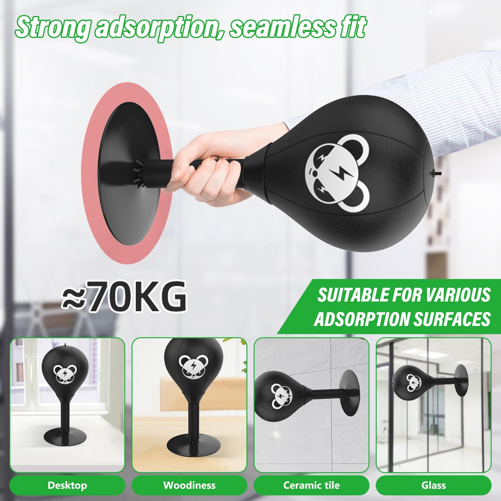 Sacco da boxe da scrivania antistress Punching ball con ventosa Pungiball da tavolo per adulti e bambini Gadget da scrivania per alleviare lo stress Punching ball da scrivania