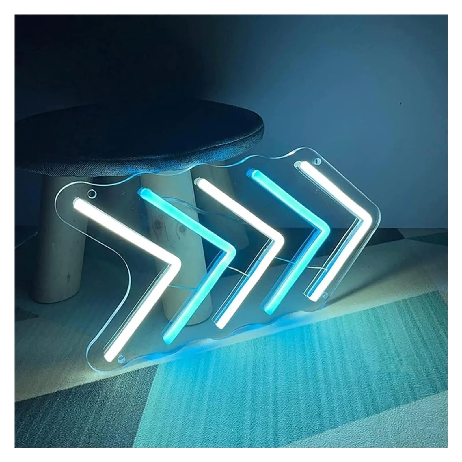 Luces Art Decoration Christmas Panel Acrílico Luminoso De Luz De Modelado De Neón Con Forma De Flecha, Decorativo Para Tienda, Baño, Entrada, Letrero Colgante, Alimentado Por USB