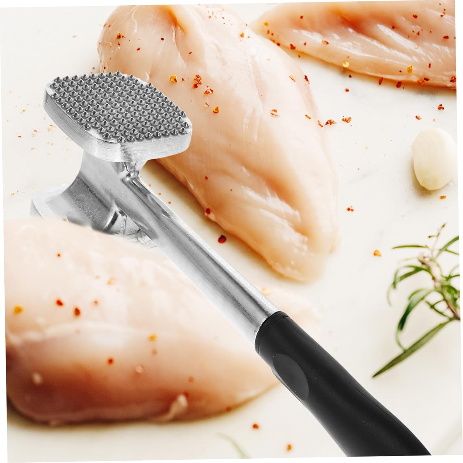 Double-sided Meat Tenderizer Hammer Kitchen Mallet for Softening Steak Chicken Comfortable Grip for Easy Use Versatile Tool for Crushing Nuts Garlic