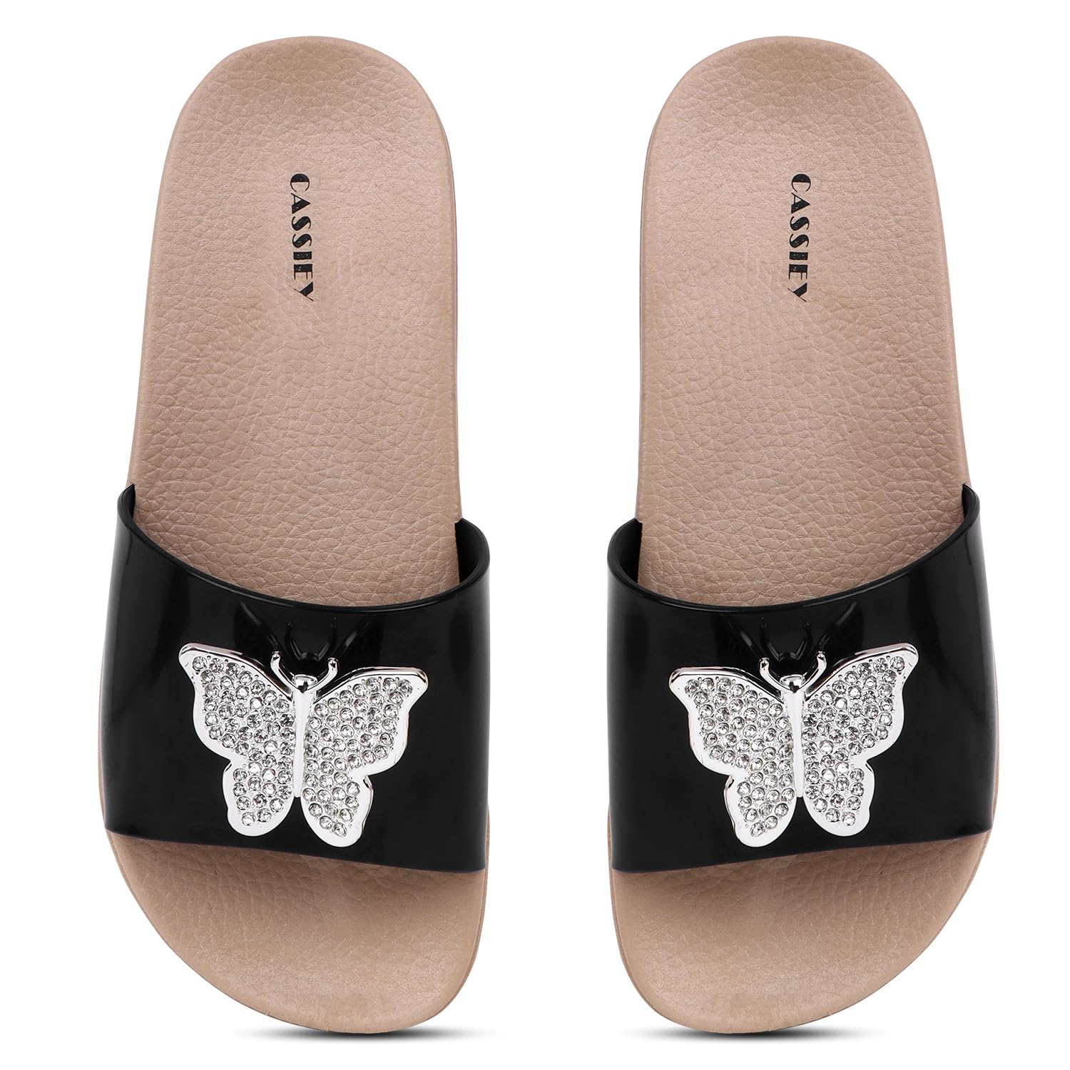 CASSIEY Womens Butterfly Design Fashion Slippers Flip Flop slipper fancy Slip on Flats- Black (B0D6HVFMCN) Amazon Price History, Amazon Price Tracker