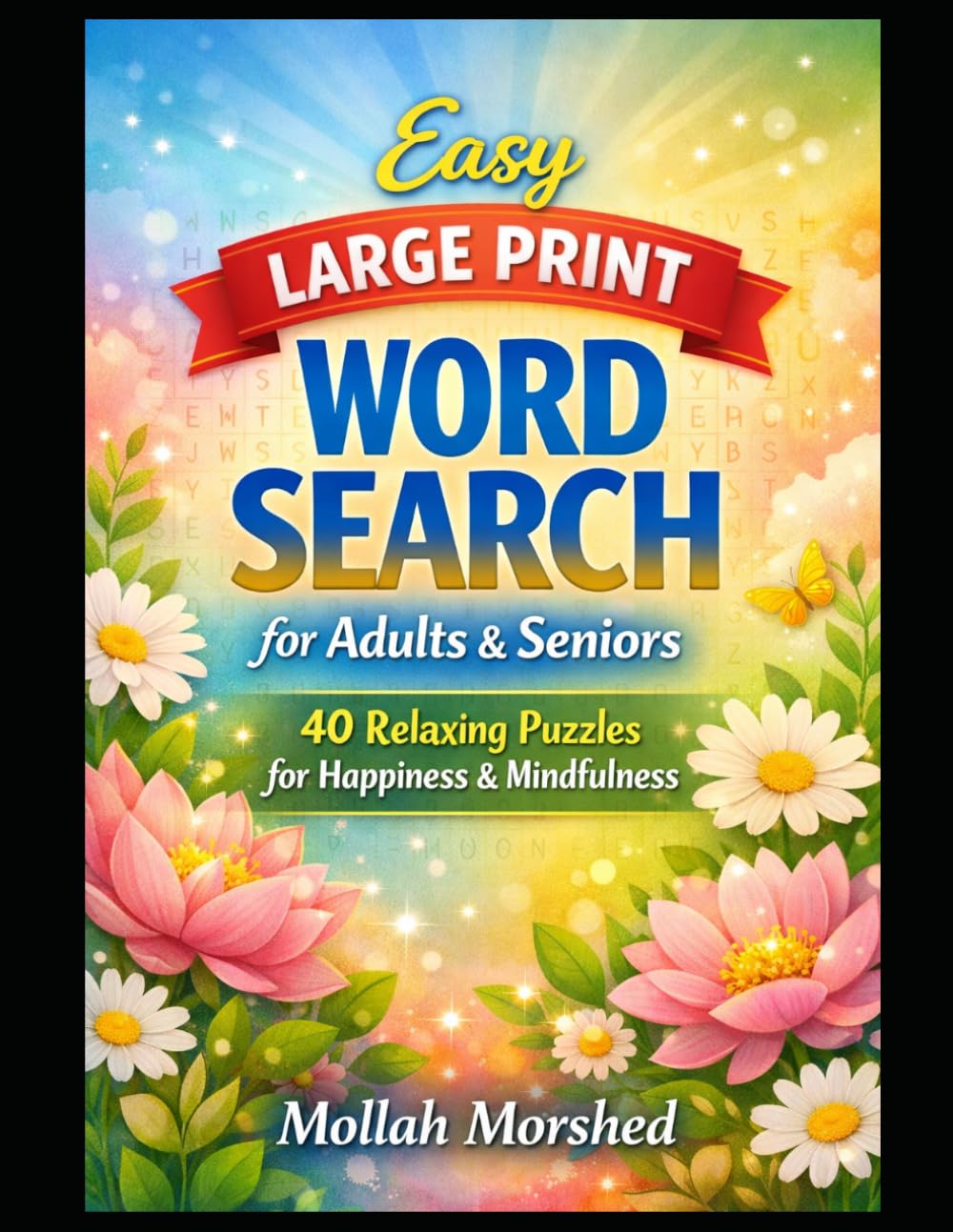 Easy Large Print Word Search for Adults & Seniors: 40 Relaxing Puzzles for Happiness & Mindfulness