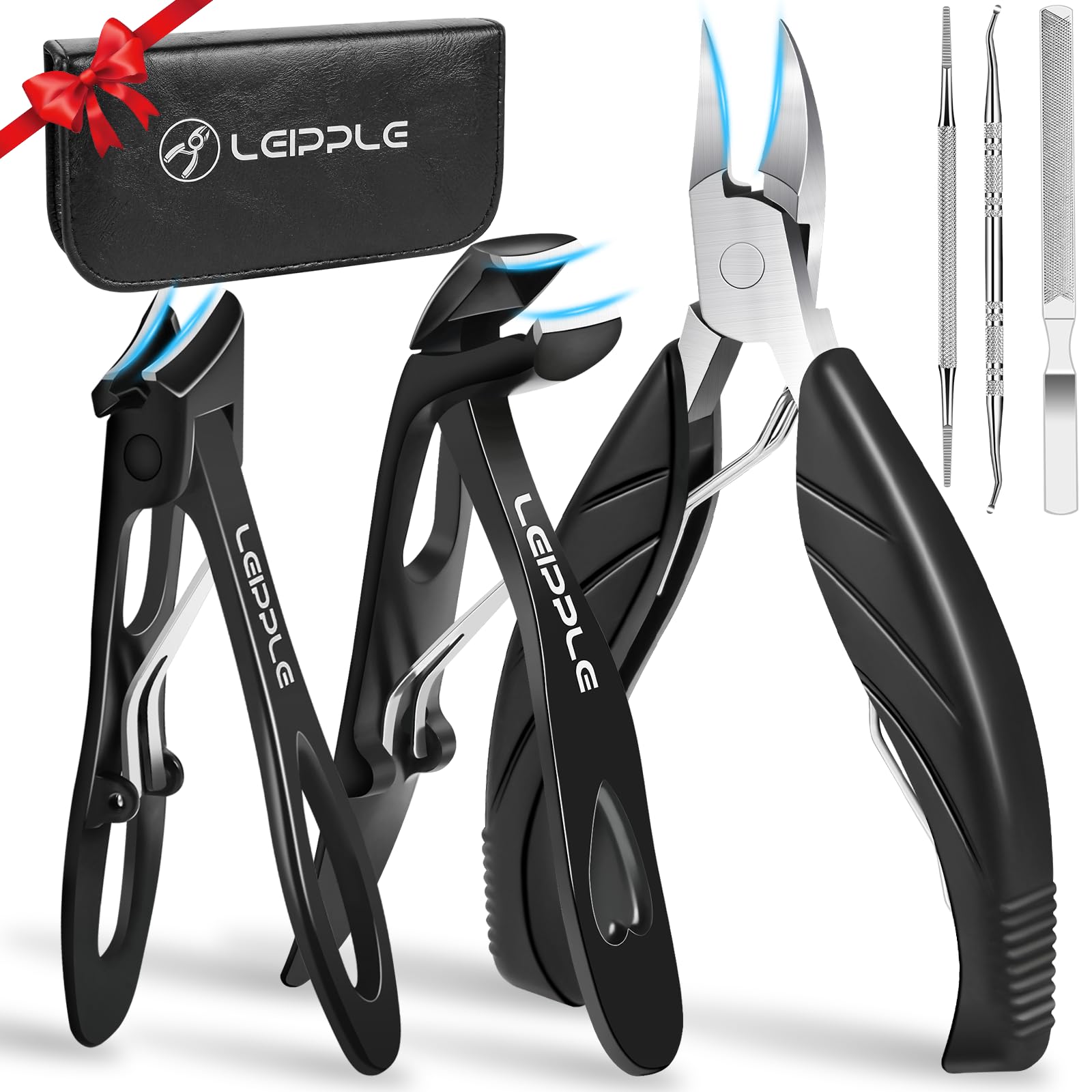 Profi Nagelknipser Fußnägel - Zehen Nagelknipser Groß für Senioren Dicke Nägel mit Breiter Öffnung, Scharfer Nagelzwicker Nagelset Langer Griff mit Schräg Gebogener Klinge Für Männer & Frauen