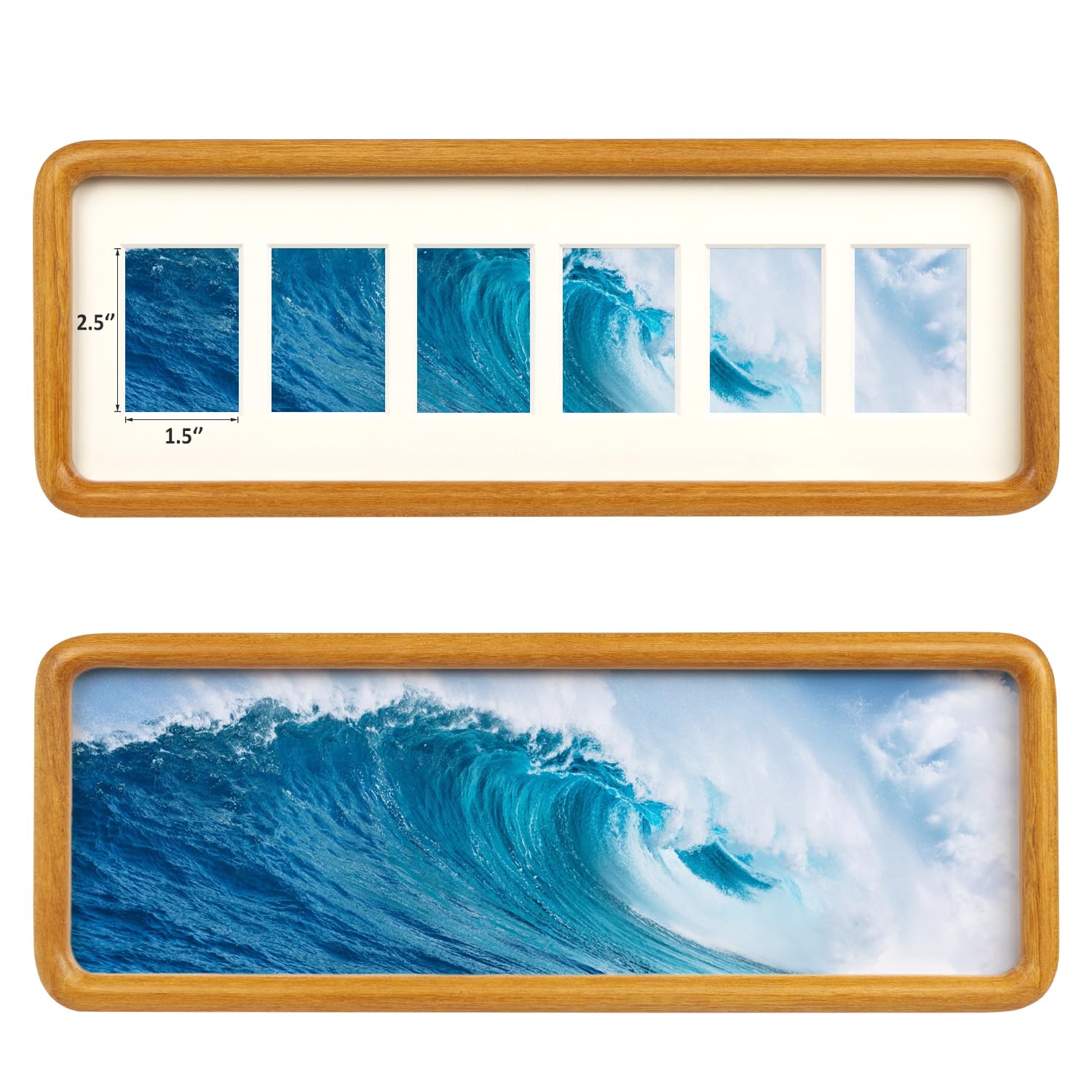 Cadre photo en bois de teck multi-photos pour sublimer vos photos de famille sur un meuble