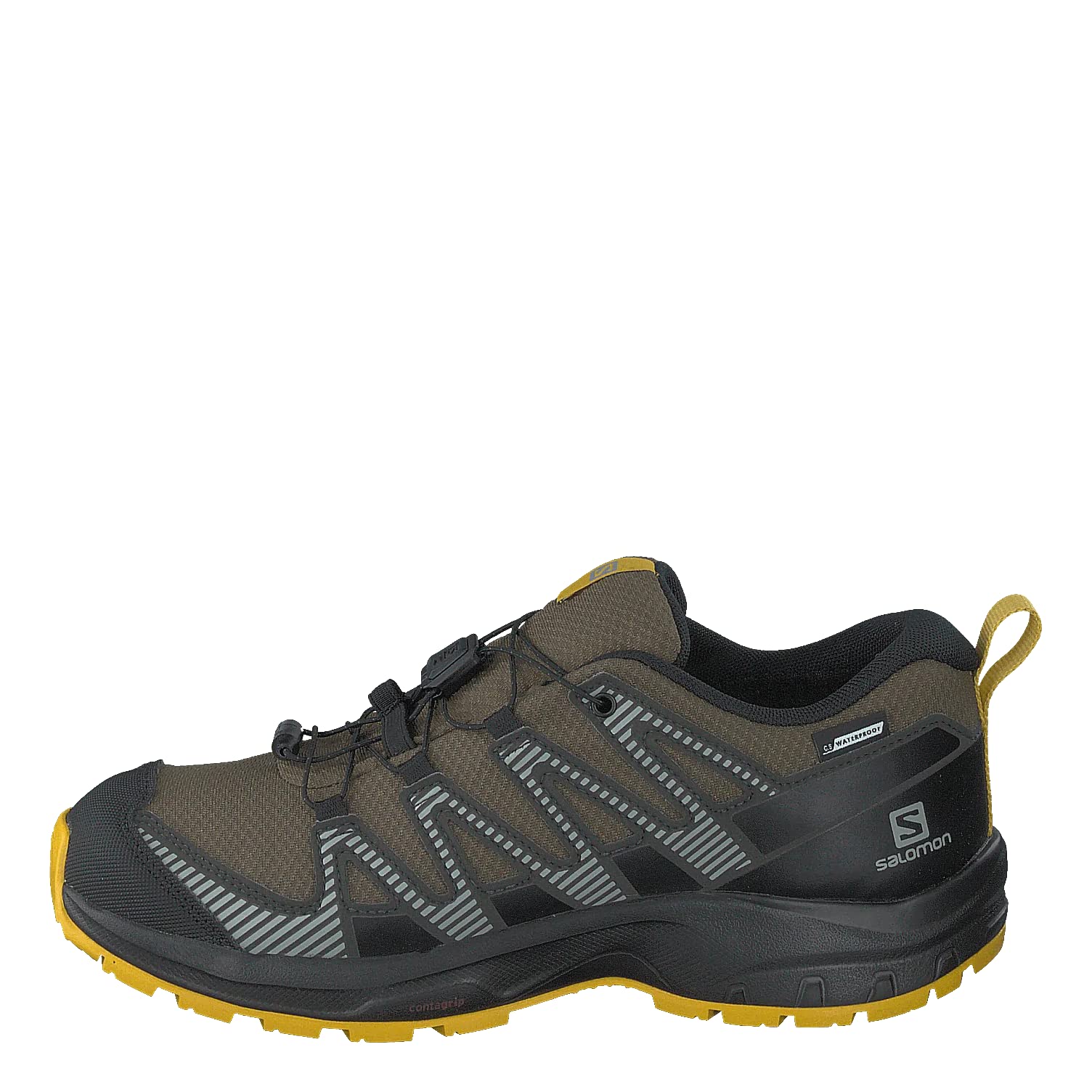 Salomon XA Pro V8 ClimaSalomon Waterproof Kinder Trailrunning-Schuhe, Präzise Passform, Grip in jedem Gelände, Sportlicher Look, Olive Night, 38