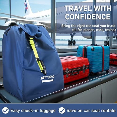 Miniatura 5 de Bolsa de viaje para asiento de automóvil para avión, se adapta a asientos de automóvil infantiles, asientos convertibles, asientos elevadores, bases