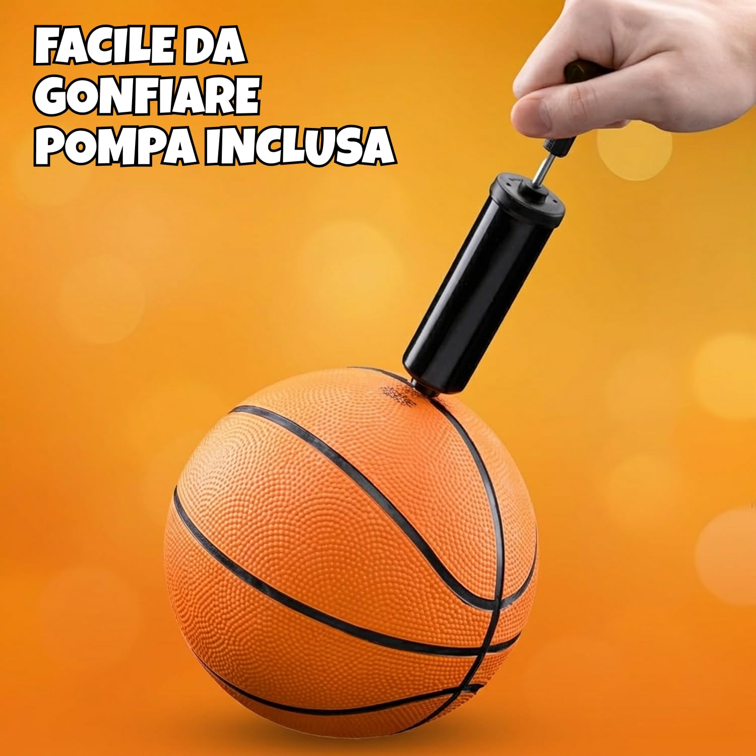 Bedwina Mini Palloni da Basket (2/4) 17,8 cm Misura 3 – Set con Mini Canestro per Interno/Esterno, Piscina, Feste, Giochi Arcade – Idea Regalo per Bambini