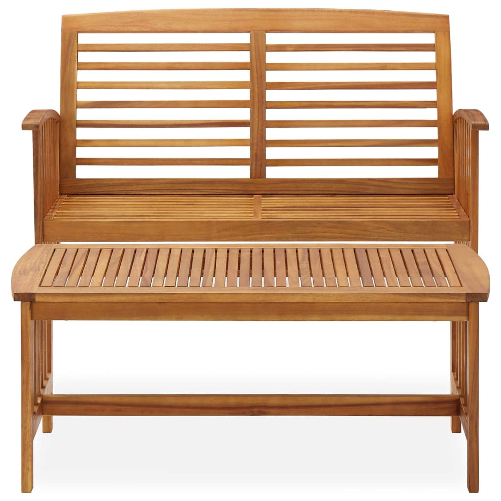 Homgoday 2-częściowy zestaw ogrodowy z litego drewna akacjowego, zestaw mebli ogrodowych, patio na zewnątrz podwórko taras balkon sofa siedzenie siedzenie meble narożnik podwórko sofa zestaw mebli