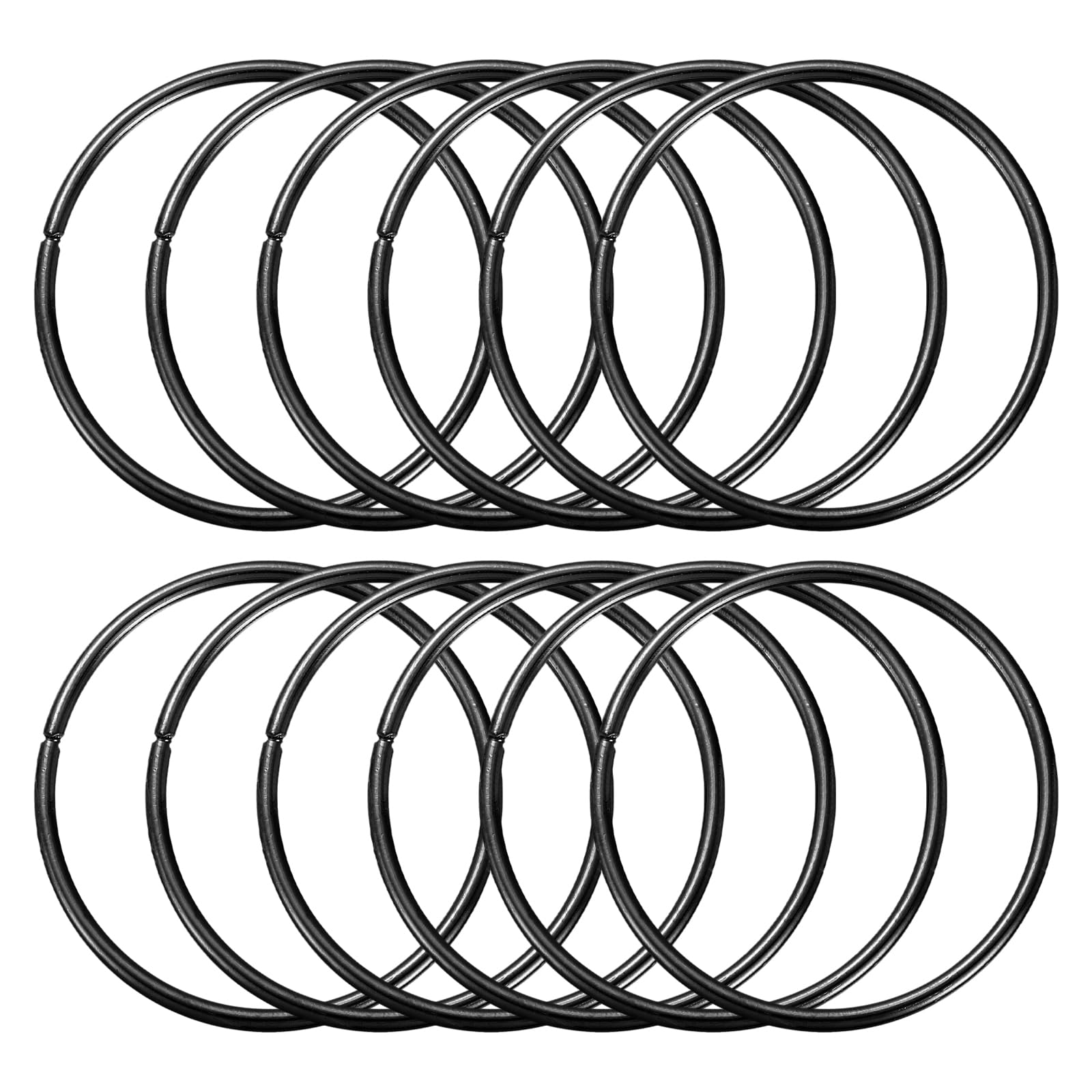 sourcing map 12 Pcs Dream Catcher Rings,Metal Crafts Hoops Floral Hoop 3 Inch Macrame Hoops Rings for DIY Crafts Wreath Making Supplies Plant Hangers, Black