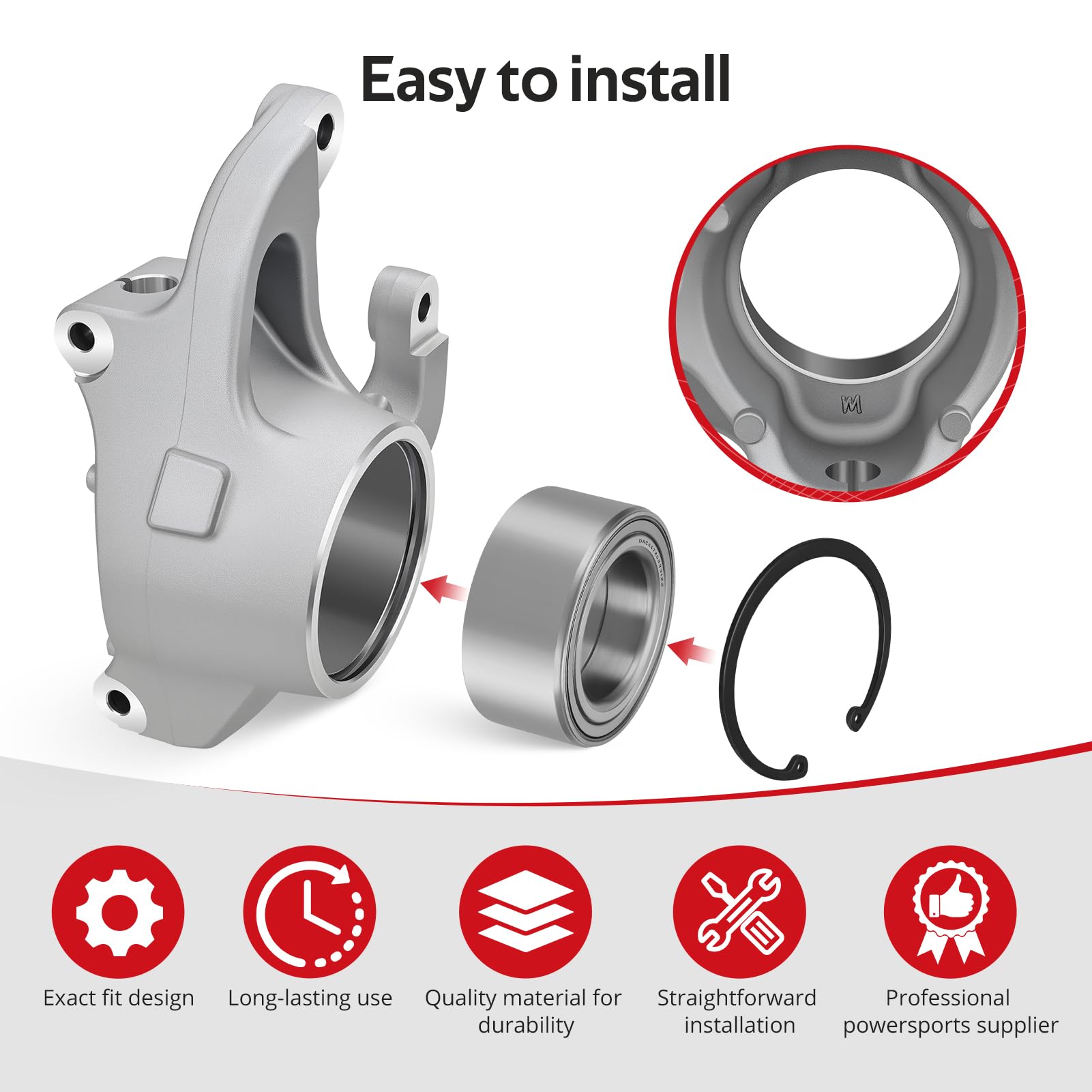 Amazon.com: JAVIK Front Left & Right Steering Knuckle w/Bearing
