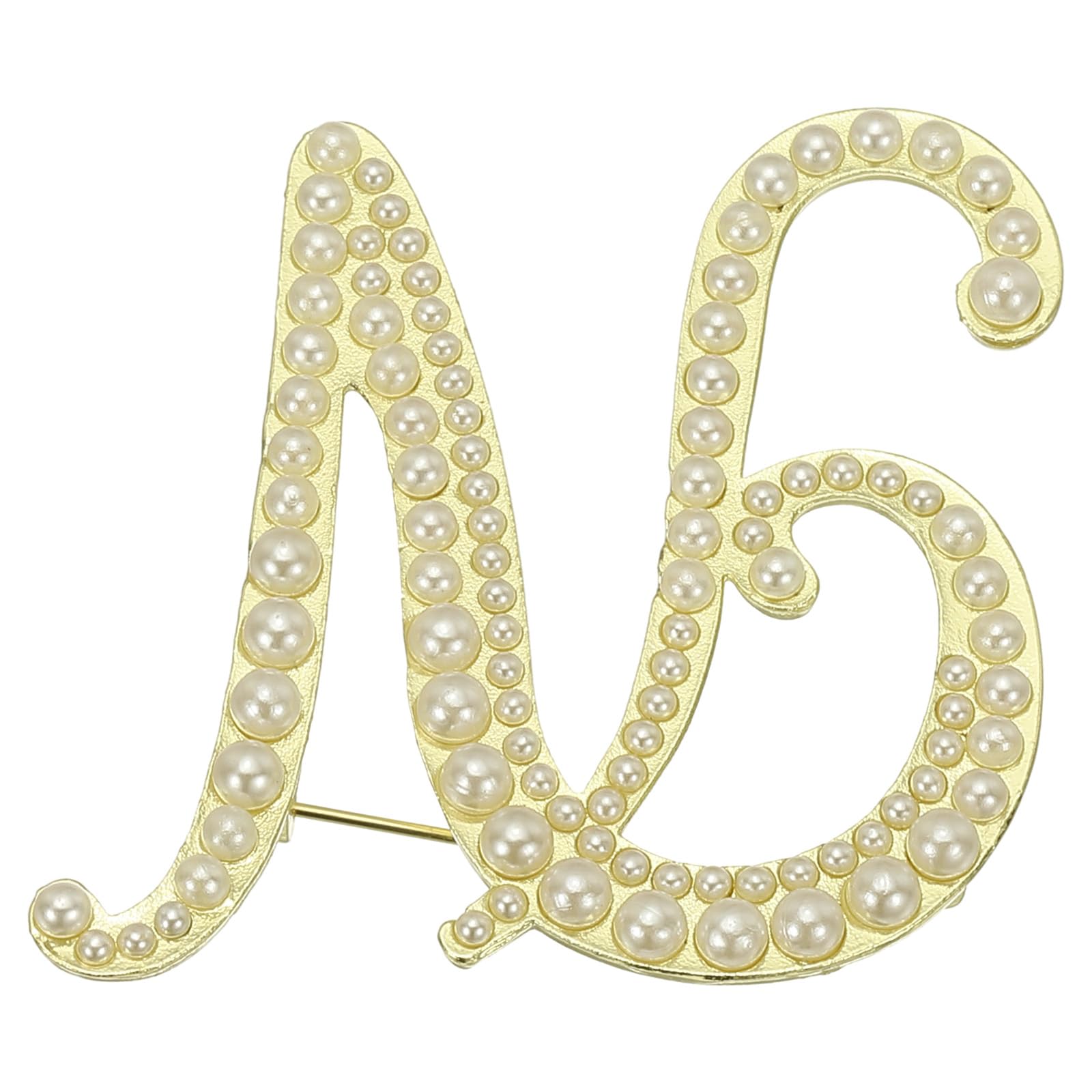 PATIKIL Letter Brooch Pins, Pearl Initial Alphabet Letter Lapel Badges Pin for Women Men Girl Wife Suits Clothes Dress Bouquet Coat Hat Bag Craft Party