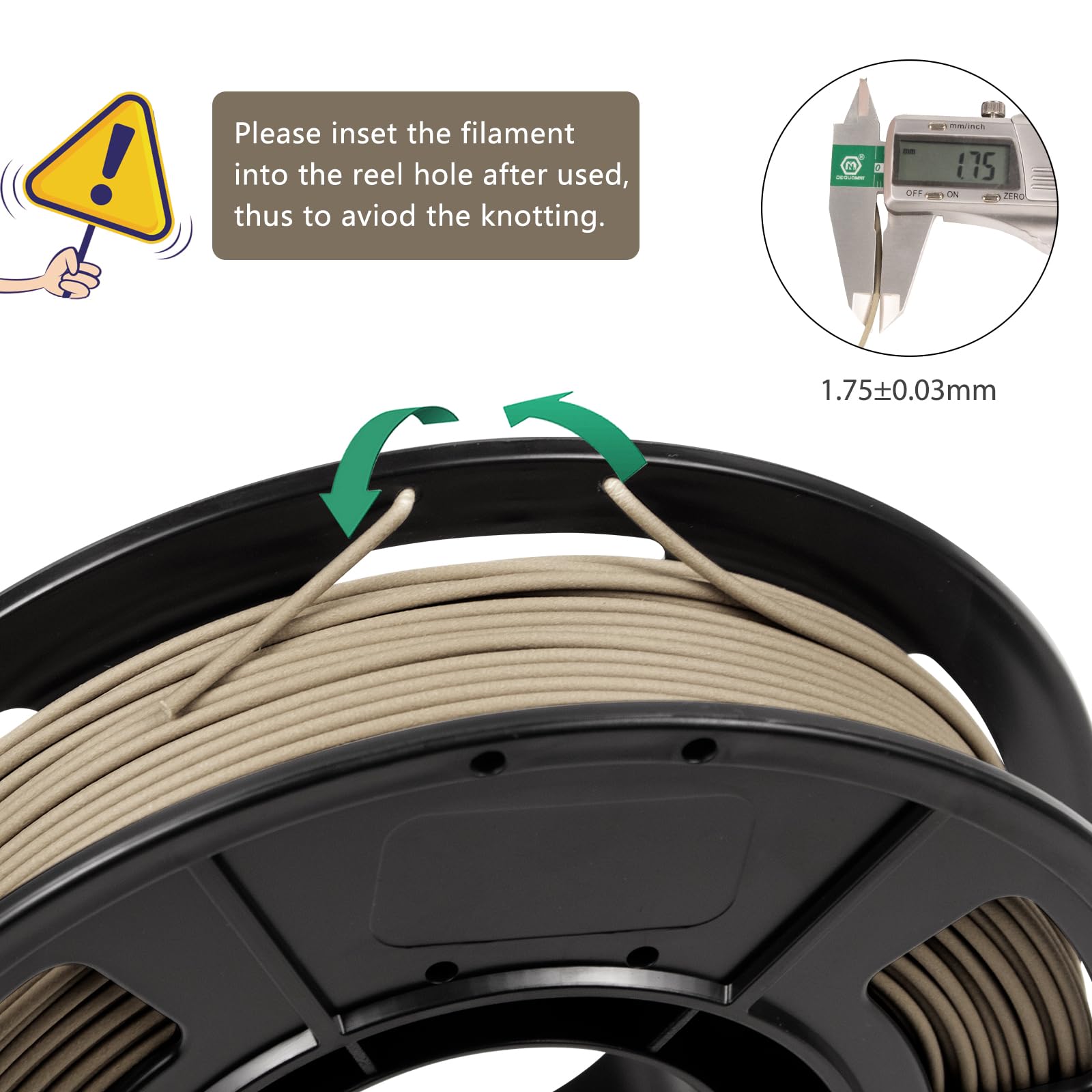 iSANMATE PLA Wood Filament pour Imprimante 3D, Bois de Pin Blanc, Sable, Poirier Jaune et Ebène 1.75mm, 250g X 4 Pack, Précision Dimensionnelle +/- 0,02 mm (20% Poudre de Bois+80% PLA+)