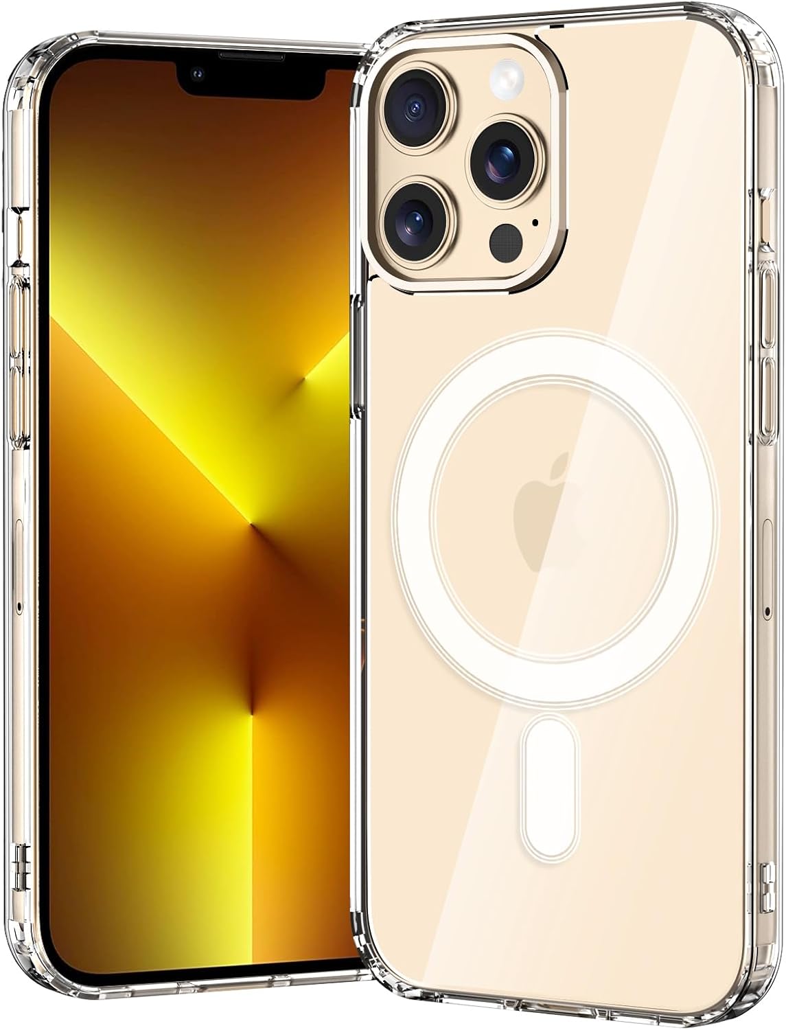 gueche Case for iPhone 13 Pro Max Transparent Protective Case with Soft Silicone Mobile Phone Case Transparent Bumper Case Cover Compatible with Wireless Charging Mobile Phone Holder Bicycle