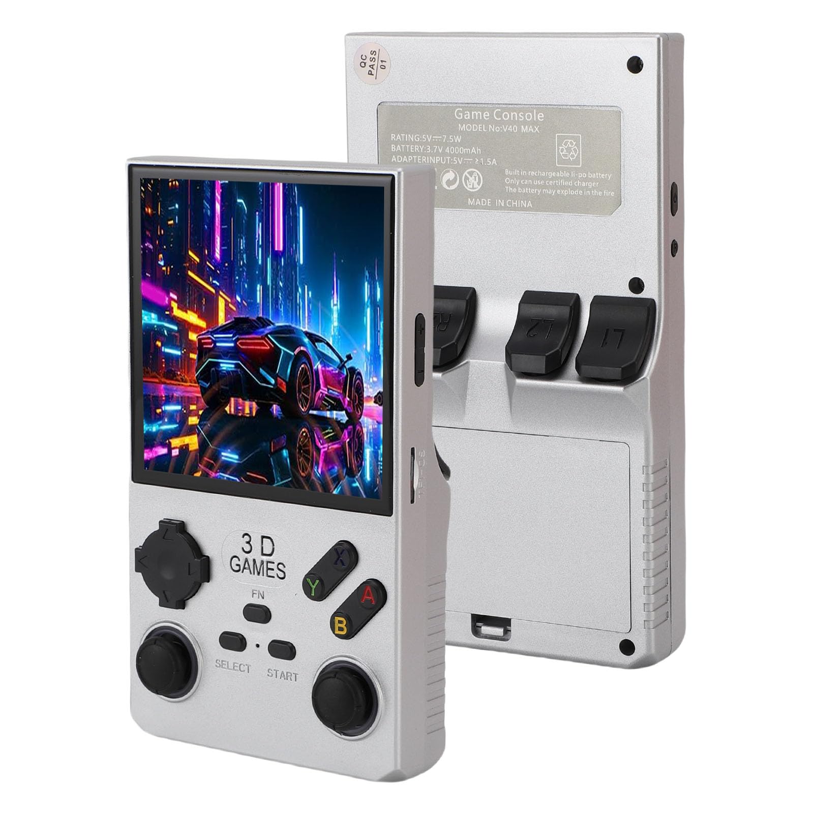 Console di Gioco Portatile retrò da 4" con Spazio di Archiviazione da 256 GB per, Dispositivo di Gioco Portatile per Divertimento Illimitato, Schermo in Vetro Temperato da 4,0 Pollici per