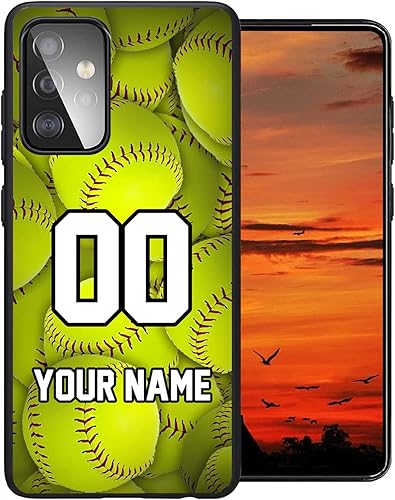 Miniatura 3 de Personalized Baseball Softball vs Name Number US Flag Decor Rubber Cover Phone Case for Samsung Galaxy A53 5GA03SA02SA10EA12A13A32A33A42A51A52A71