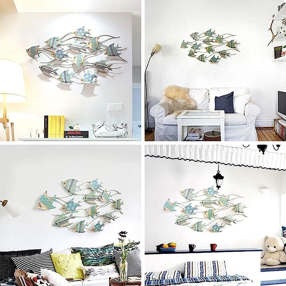 Metall Fisch Wanddeko Schwarz - Maritime Wandskulptur Für Garten & Wohnzimmer