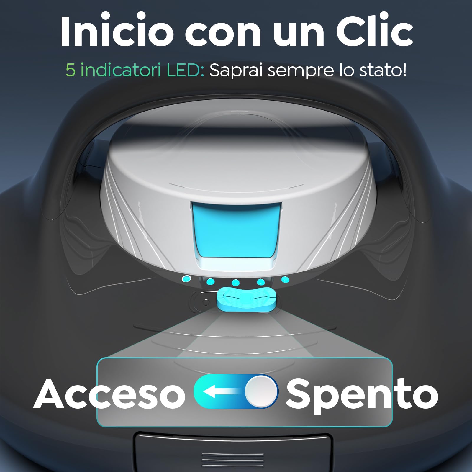 2026 Robot Pulitore per Piscine, Ricarica 2.5H con 130 Minuti Autonomia, Doppio Motore Trazione Potente, Copertura 80 m²（Nero）