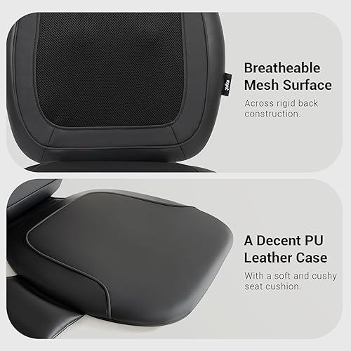 Miniatura 9 de Mynt Almohadilla negra para silla de masaje de acupresión con 4 nodos de amasamiento profundo, masajeador de espalda Shiatsu para silla con calor,