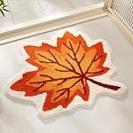 Ankah Plants Collection Bath Mat, Unique Natural Plant and Flower Shapes Design Bathroom Rug, Ultra Soft Microfibre, Medium-Pile, Durable, Non-Slip, Quick Dry, Machine Wash, 25.6"x 25.6", Marguerite