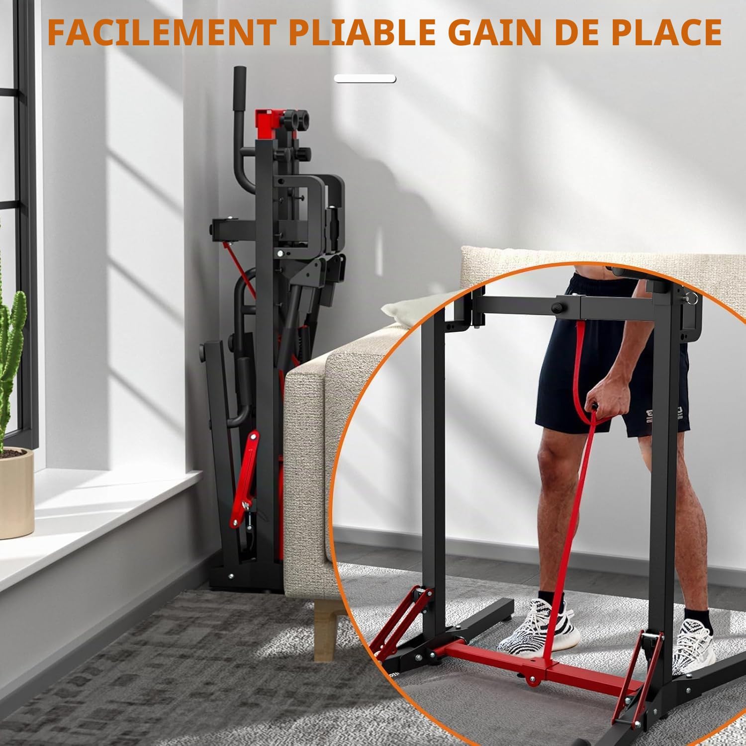 ONETWOFIT Chaise Romaine Power Tower Pliable Dip Station Barre de Traction Ajustable Station de Traction à Hauteur Réglable, Multifonction Fitness Strength avec Barre de Tractions (BLACK-3)