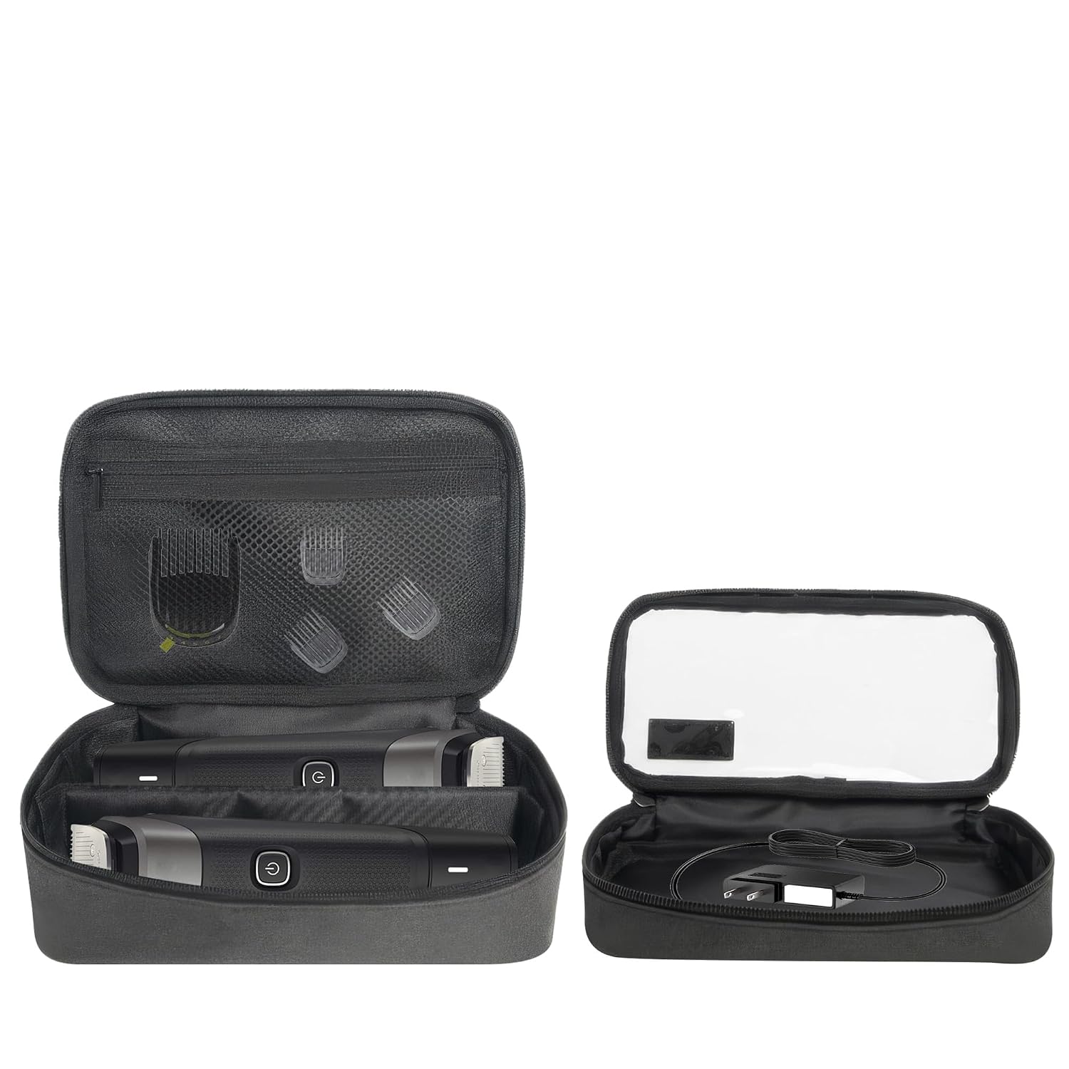 Travel Storage Bag Compatible with Philips Norelco Multigroom Series, with Mesh Pocket for Attachments and Clear Pouch for Charger & Accessories, Protective Organizer for Hair Clippers & Trimm
