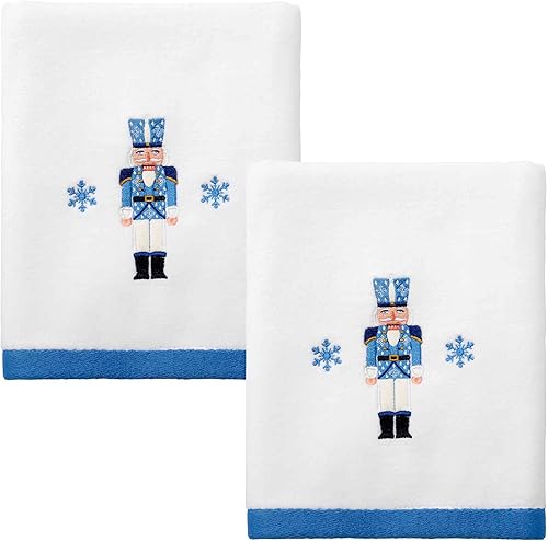 Miniatura 7 de Avanti Linens - Toalla de baño, terciopelo de algodón suave y absorbente, decoraciones navideñas (colección de enrejado de utcracker)
