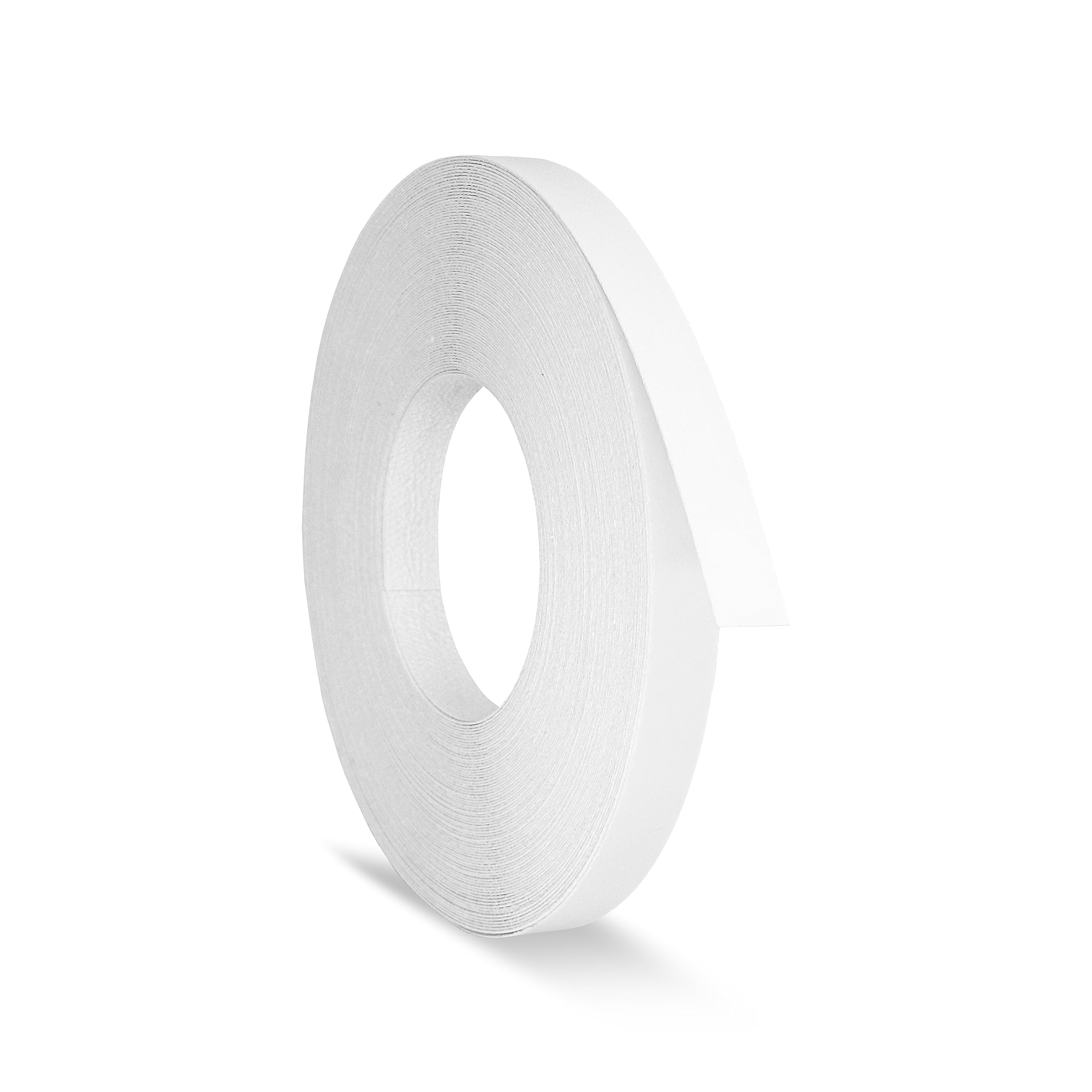 Cinta de borde de melamina blanca de 15 mm x 7,5 m adhesiva preencolada para reparación de gabinetes de cocina, encimeras, estantes, mesas, puertas, armarios, madera contrachapada, formica, aglomerado