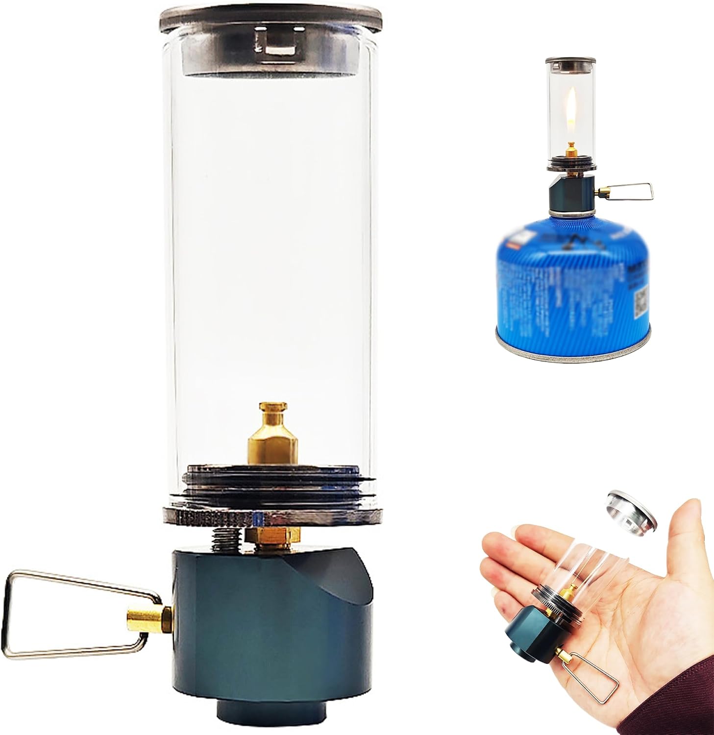 Propane Lantern, Gas Lantern, Dreamlike Candle Lamp Gas Lantern with Heat-Resistant Glass, Gas Lamp with Adjustable Valve, Gas Light for Camping and Hiking, Gas Lantern Camping image 2