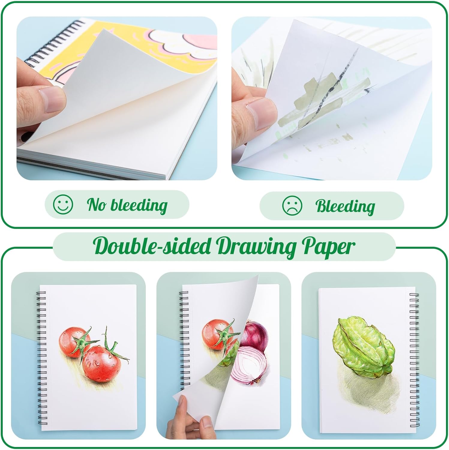 135lb/200gsm Marker Paper Pad, 5.5×8.5in Double Sided Bleedproof Marker Sketchbook, 30 Sheets Art Paper Sketch Pad, Smooth Painting Coloring Alcohol Marker Paper for DIY, Drawing, Ideal Gift - Image 5