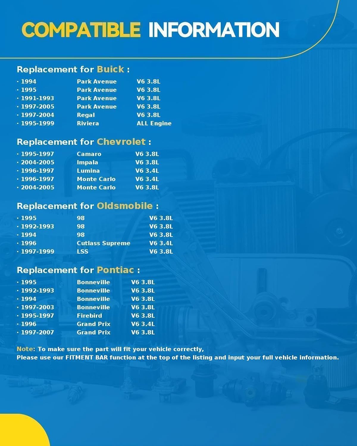 PHILTOP Starter Motor 6472N Compatible with Grand Prix, Park Avenue, Regal, Camaro, Firebird, Riviera, Monte Carlo, Impala, Bonneville, 98, LSS, Cutlass 12V 1.6KW11 Teeth