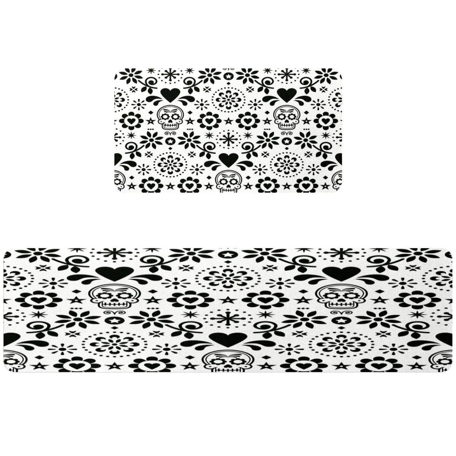 Alfombrillas de cocina antideslizantes lavables VAPOKF alfombra absorbente flores flores