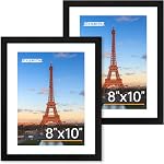 FIXSMITH 8x10 Picture Frame Set of 2, Black, HD Plexiglass, Multi Picture Frames Collage for Tabletop or Wall Display