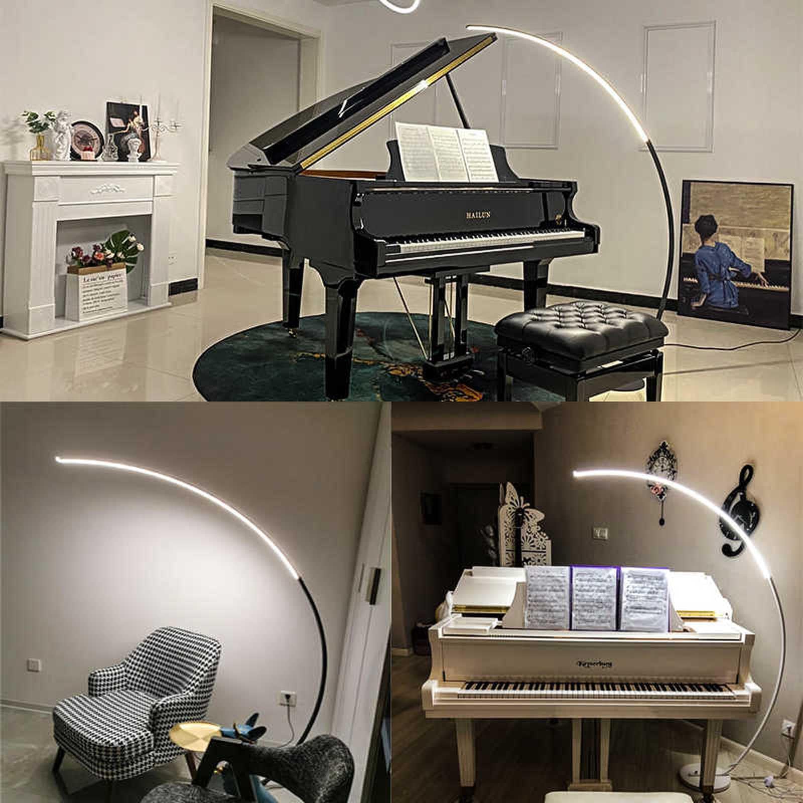 Lampada da terra a LED dimmerabile, lampada da terra ad arco, lampada da terra ad arco per lettura con telecomando, lampada alta moderna, lampada per illuminazione ambientale per soggiorno, ufficio, c