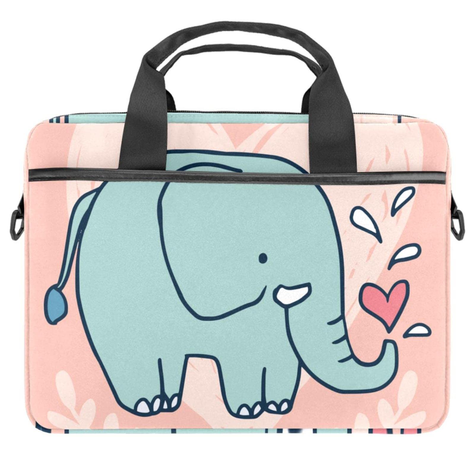 Bandolera para portátil de 13 pulgadas y tableta con estampado de elefante multicolor 7