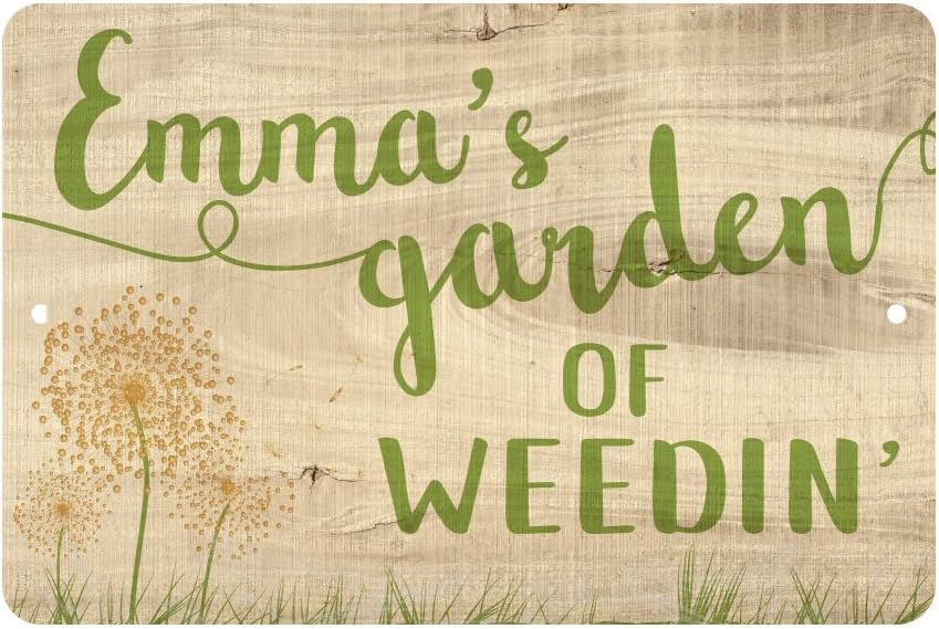 Personalized Garden of Weedin' Metal Sign (11x14 Inches)