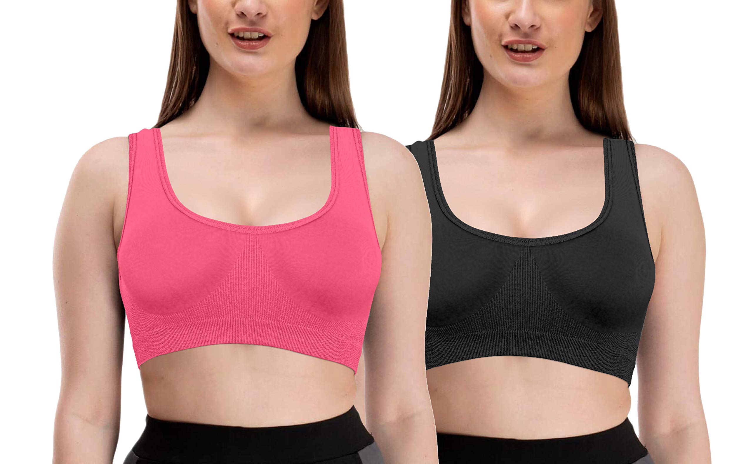 Women's Air Bra, Sports Bra, Stretchable Non-Padded & Non-Wired Seamless Bra, Free Size (Fits Best - Size 28 to 36, Combo of 2)-image-39