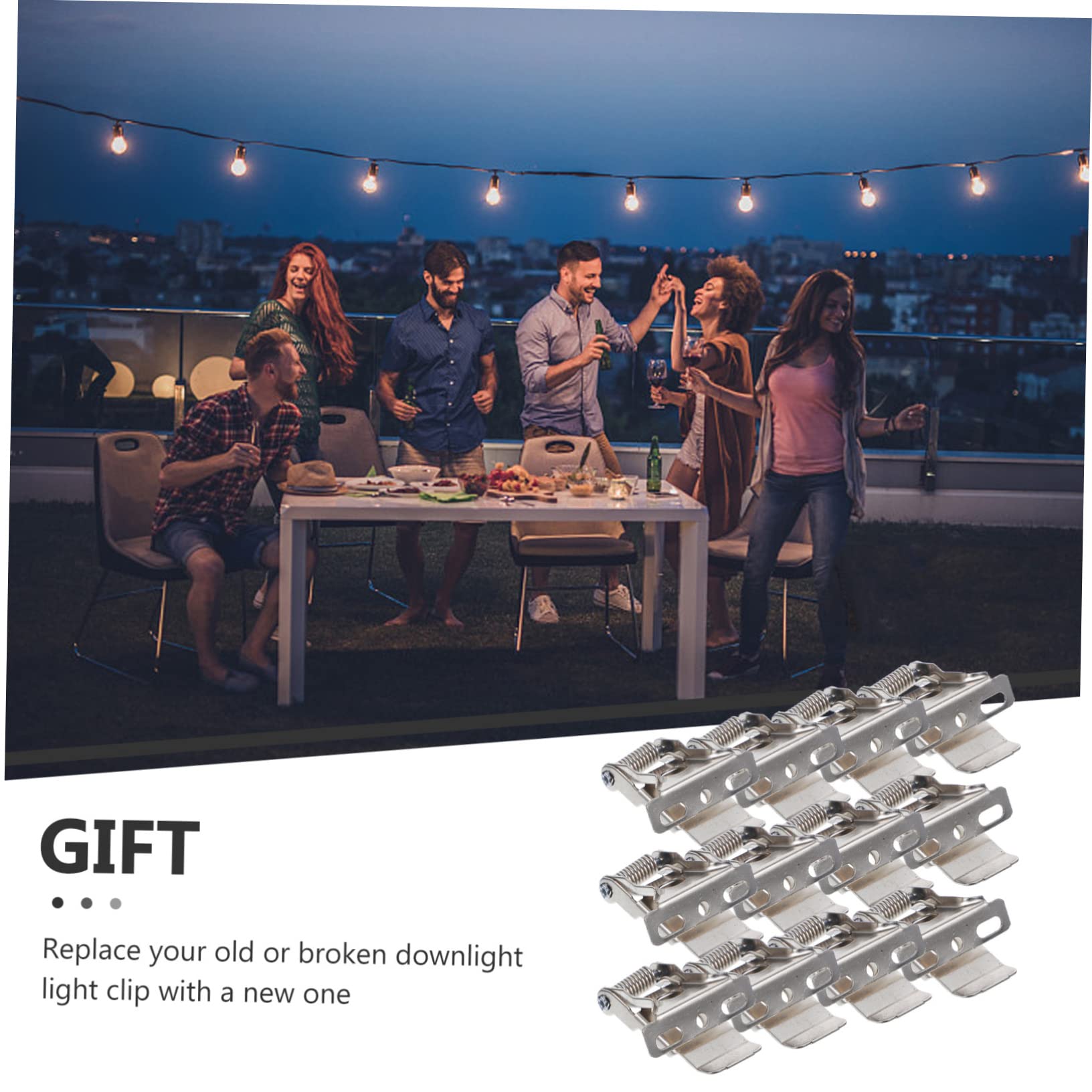 Balacoo 20pcs Spring Clamp Lamp Clip on Lamp Universal Retrofitting LED Mount Material Clip Lights Fixed Spring Clip for Lamp Recessed Light Clips Panel Springs down Sloped Iron Silver