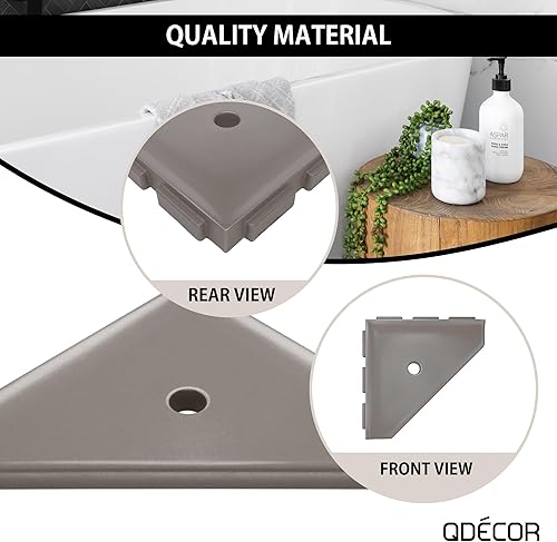 Miniatura 4 de Questech Décor - Estante esquinero de ducha, con tapa para una nueva construcción, estante esquinero de ducha para paredes de azulejos, organizador