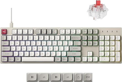 Keychron Teclado mecánico C2 Pro con cable con frecuencia de sondeo de 8 K Hz, retroiluminación RGB personalizada de tamaño completo, intercambiable