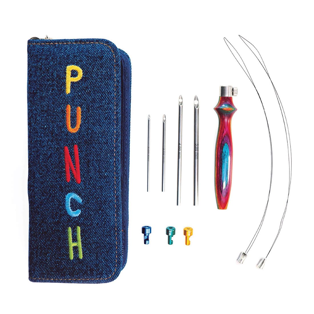 Knitpro - Knitpro Liscio Finito Vibrante Legna E Brillante Metallo Punch Aghi Ricamo Kit - 1 Impostato-image