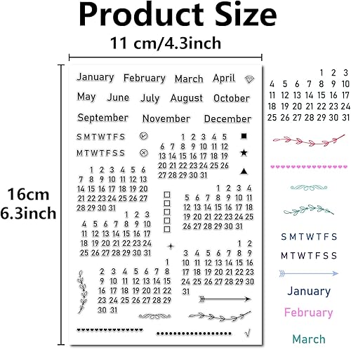 Miniatura 8 de CRASPIRE Sellos de goma transparente, sello de silicona a rayas de color, sellos de silicona transparente para hacer diarios, tarjetas,