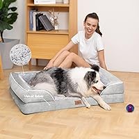 Vista 700 de Comfort Expression Cama ortopédica para perros extra grandes de 45 x 35 pulgadas, cama para mascotas XL de espuma tipo caja de huevos impermeable