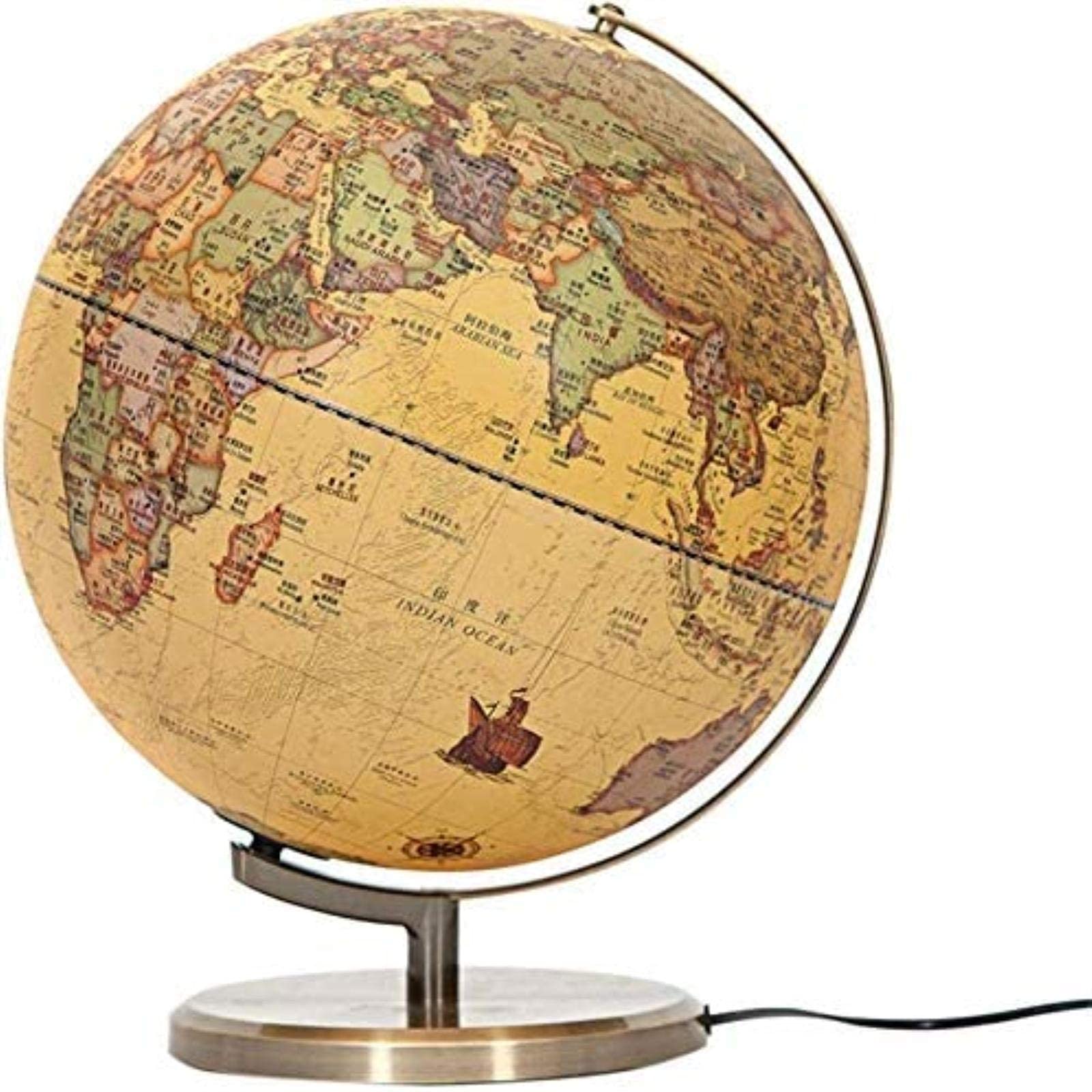 Globus świata dla dzieci, podświetlany Wbudowana dioda LED do oświetlania nocnego widoku Globe Lampa do domowego biura na biurko Ozdoby w postaci kuli ziemskiej