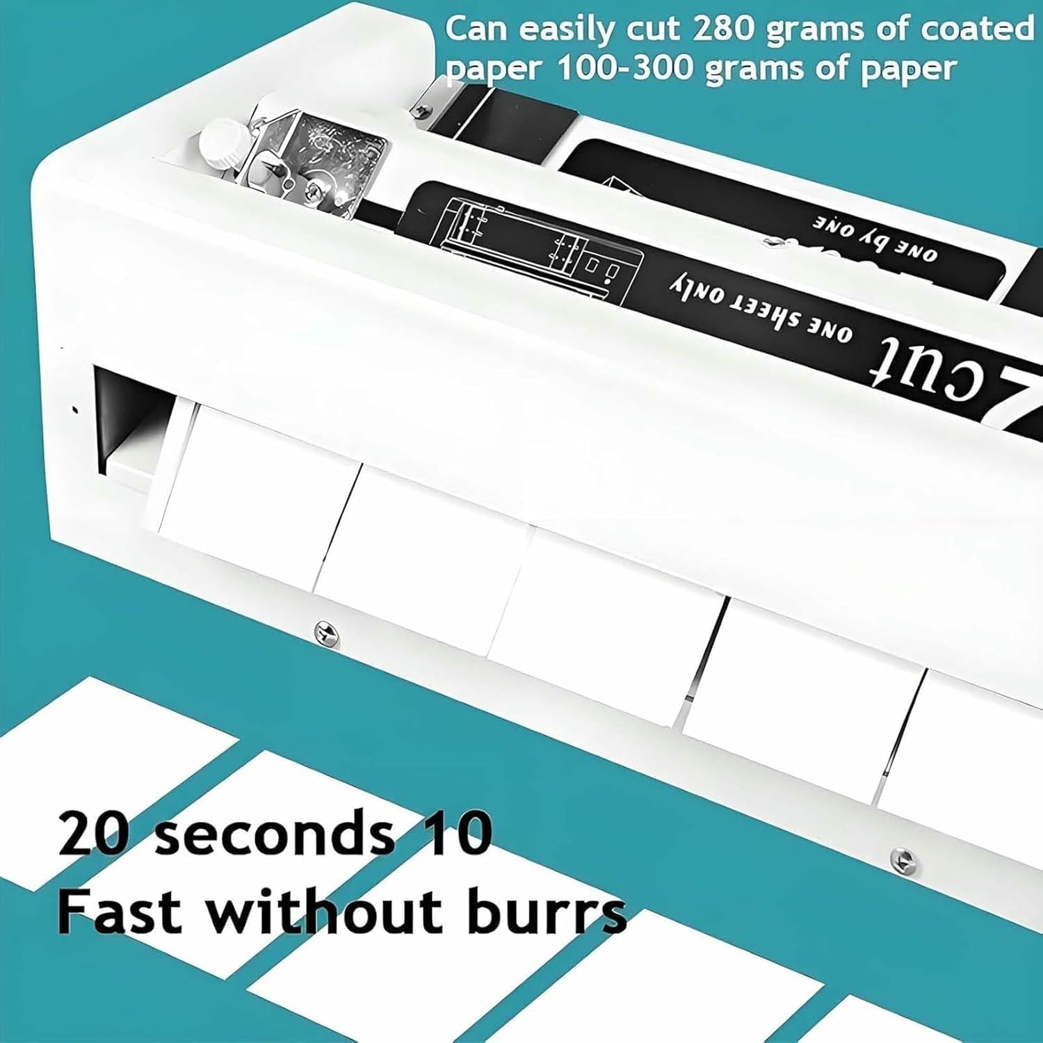 High-Speed Electric Business Card Cutter - Adjustable Margin (9-12mm) - Cuts 30 Cards/Minute for Efficient, Professional Results - Ideal for Small Businesses and Print Shops