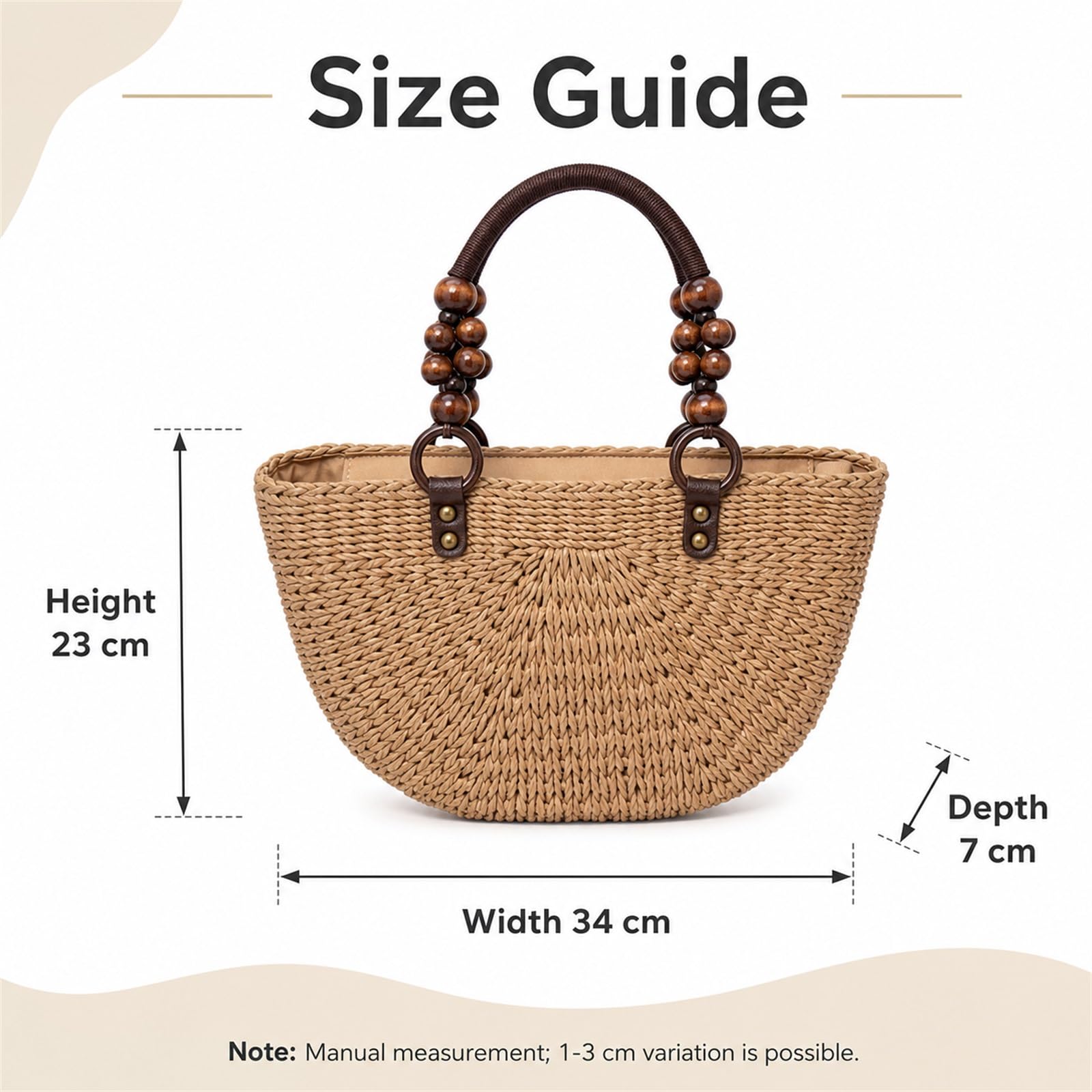 Sac De Plages en Paille,Panier De Plages en Osier,Panier De Plages en Paille,Sac Cabas en Paille,Sac De Shopping Tressé,Sac De Plages en Paille pour Femme Grande Capacité