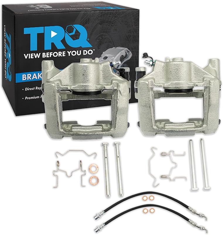 Kit de pinças de freio traseiras TRQ com mangueiras e suportes zincados para Lexus IS350 – 4 peças