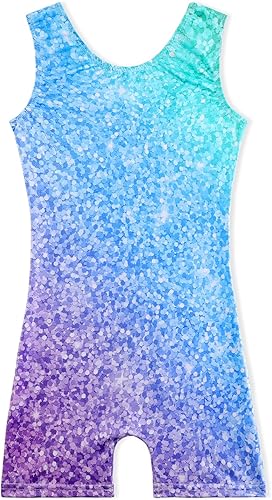 Miniatura 1 de XiaoMoSha Leotardos de gimnasia para niñas y niños pequeños, mallas con pantalón ciclista, unitardos de baile, copos de nieve, sirena